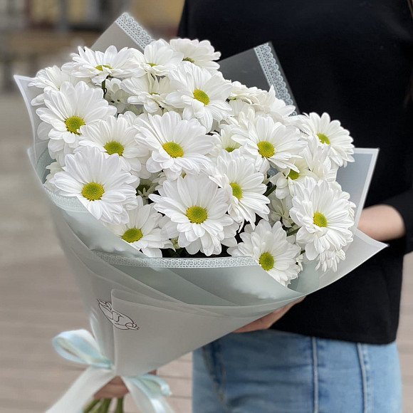 Букет из 5 хризантем купить цветы во владимире в тепличном